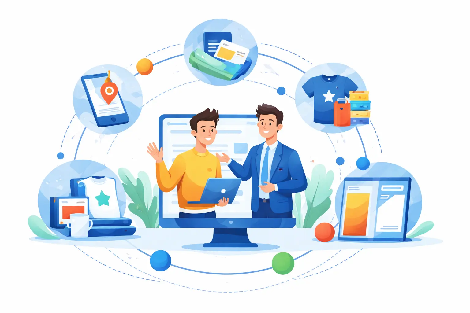 Illustration vectorielle stratégie et accompagnement entrepreneurial partenaire BGE Haute-Saône